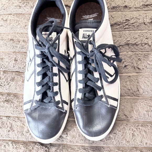 Joshua Vides Pro Lesther & Canvas Converse Men's Black andā Cream Allstars - Picture 6 of 16